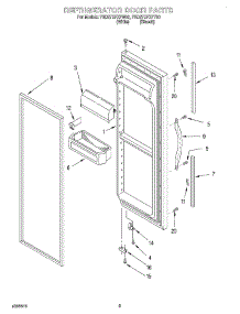 06 - Refrigerator Door parts for Whirlpool Refrigerator 7GD27DFXFW00 from AppliancePartsPros.com