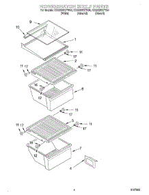 03 - Refrigerator Shelf parts for Whirlpool Refrigerator ED22GWXFN04 from AppliancePartsPros.com