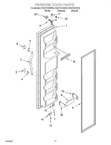 07 - Freezer Door parts for Whirlpool Refrigerator ED22TEXHW03 from AppliancePartsPros.com