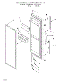 06 - Refrigerator Door parts for Whirlpool Refrigerator 7GD27DFXFT01 from AppliancePartsPros.com