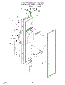 07 - Freezer Door parts for Whirlpool Refrigerator 7GD27DFXFW01 from AppliancePartsPros.com