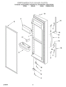 06 - Refrigerator Door parts for Whirlpool Refrigerator 7GD27DIXHB00 from AppliancePartsPros.com