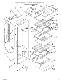 02 - Refrigerator Liner parts for Whirlpool Refrigerator 6ED20TKXGW03 from AppliancePartsPros.com