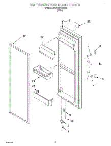 06 - Refrigerator Door parts for Whirlpool Refrigerator 6ED20TKXGW03 from AppliancePartsPros.com