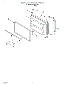 06 - Freezer Door, Lit / Optional parts for Whirlpool Refrigerator 2VET23DKJW01 from AppliancePartsPros.com