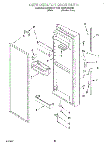 06 - Refrigerator Door parts for Whirlpool Refrigerator 6GD25DCXHW00 from AppliancePartsPros.com