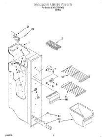 03 - Freezer Liner parts for Whirlpool Refrigerator 3KART700GW02 from AppliancePartsPros.com