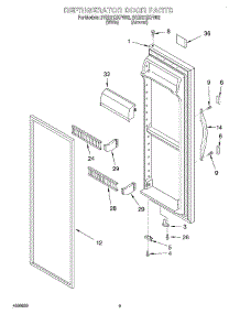 06 - Refrigerator Door parts for Whirlpool Refrigerator 2VED21ZKFW02 from AppliancePartsPros.com