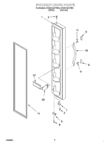 05 - Freezer Door parts for Whirlpool Refrigerator 2VED21ZKFN02 from AppliancePartsPros.com
