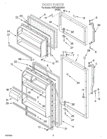 02 - Door parts for Whirlpool Refrigerator 8VET18GKGW01 from AppliancePartsPros.com