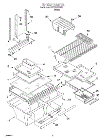 03 - Shelf parts for Whirlpool Refrigerator 2VET23DKJW00 from AppliancePartsPros.com