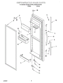 06 - Refrigerator Door parts for Whirlpool Refrigerator 6ED25DQXFW03 from AppliancePartsPros.com