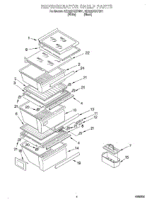 03 - Refrigerator Shelf parts for Whirlpool Refrigerator 6ED22DQXFW01 from AppliancePartsPros.com