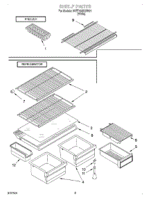 05 - Shelf parts for Whirlpool Refrigerator 8VET18GKGW01 from AppliancePartsPros.com