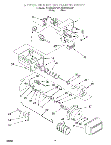 06 - Motor And Ice Container parts for Whirlpool Refrigerator 6ED22DQXFB01 from AppliancePartsPros.com