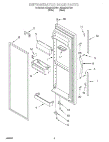 07 - Refrigerator Door parts for Whirlpool Refrigerator 6ED22DQXFB01 from AppliancePartsPros.com