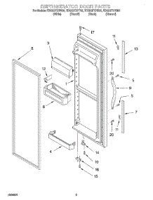 06 - Refrigerator Door parts for Whirlpool Refrigerator ED25QFXHW02 from AppliancePartsPros.com