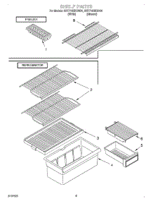 05 - Shelf parts for Whirlpool Refrigerator 8VET16GKGN01 from AppliancePartsPros.com
