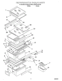 03 - Refrigerator Shelf parts for Whirlpool Refrigerator 6ED25DQXFB03 from AppliancePartsPros.com