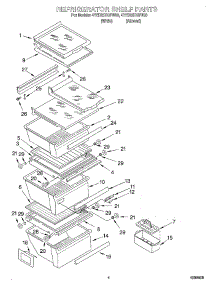 03 - Refrigerator Shelf parts for Whirlpool Refrigerator 4YED25DQFW03 from AppliancePartsPros.com