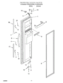 07 - Freezer Door parts for Whirlpool Refrigerator 4YED25DQFW03 from AppliancePartsPros.com