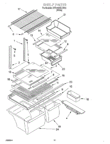 06 - Shelf, Lit / Optional parts for Whirlpool Refrigerator 2ET18GMXJW00 from AppliancePartsPros.com