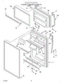 02 - Door parts for Whirlpool Refrigerator ET18NMXJT01 from AppliancePartsPros.com
