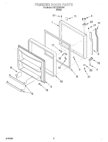 03 - Freezer Door parts for Whirlpool Refrigerator 1VET27DKGW1 from AppliancePartsPros.com