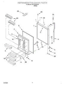 05 - Refrigerator Door parts for Whirlpool Refrigerator 1VET27DKGW1 from AppliancePartsPros.com