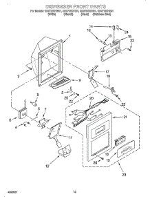 Dispenser Front parts for Whirlpool Refrigerator OEM4-GD27DIXHB01 from AppliancePartsPros.com