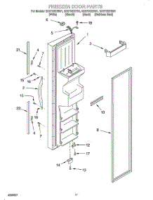 Freezer Door parts for Whirlpool Refrigerator OEM3-GD27DIXHB01 from AppliancePartsPros.com