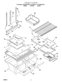 03 - Shelf parts for Whirlpool Refrigerator GT22DMXJB01 from AppliancePartsPros.com