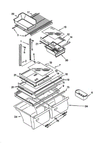 Shelves parts for Whirlpool Refrigerator ET21MMXJW01 from AppliancePartsPros.com