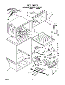 03 - Liner parts for Whirlpool Refrigerator ET18GKXHT01 from AppliancePartsPros.com