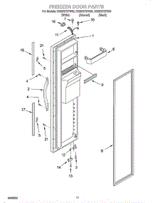 Freezer Door parts for Whirlpool Refrigerator OEMED25RFXFN03 from AppliancePartsPros.com