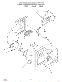 Dispenser Front parts for Whirlpool Refrigerator OEMED25RFXFN03 from AppliancePartsPros.com