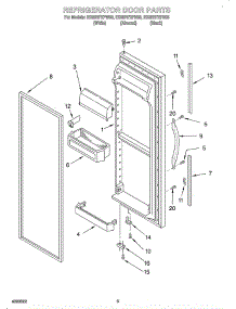 Refrigerator Door parts for Whirlpool Refrigerator OEMED25RFXFW03 from AppliancePartsPros.com