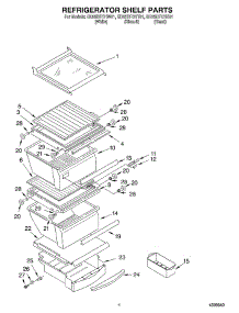 03 - Refrigerator Shelf parts for Whirlpool Refrigerator GD25BFCHW01 from AppliancePartsPros.com