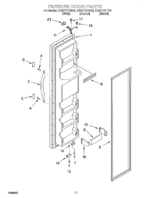 07 - Freezer Door parts for Whirlpool Refrigerator ED25TEXHN02 from AppliancePartsPros.com