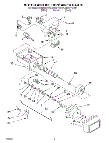 05 - Motor And Ice Container parts for Whirlpool Refrigerator GD25FFCHW01 from AppliancePartsPros.com