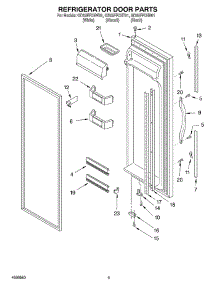06 - Refrigerator Door parts for Whirlpool Refrigerator GD25FFCHW01 from AppliancePartsPros.com