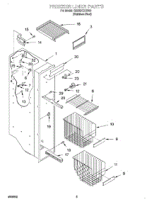 04 - Freezer Liner parts for Whirlpool Refrigerator GD25DCXHS00 from AppliancePartsPros.com