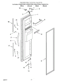 08 - Freezer Door parts for Whirlpool Refrigerator GD22DFXFB04 from AppliancePartsPros.com