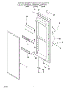 06 - Refrigerator Door parts for Whirlpool Refrigerator ED20TKXFW04 from AppliancePartsPros.com