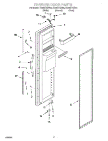 07 - Freezer Door parts for Whirlpool Refrigerator ED25RFXFB03 from AppliancePartsPros.com