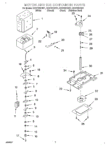 05 - Motor And Ice Container parts for Whirlpool Refrigerator GD27DIXHS01 from AppliancePartsPros.com