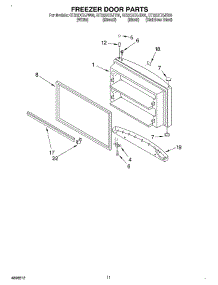 06 - Freezer Door parts for Whirlpool Refrigerator GT22DCXJB00 from AppliancePartsPros.com