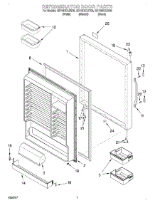 05 - Refrigerator Door parts for Whirlpool Refrigerator GB18DKXJB00 from AppliancePartsPros.com