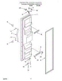 07 - Freezer Door parts for Whirlpool Refrigerator ED22UEXHW01 from AppliancePartsPros.com