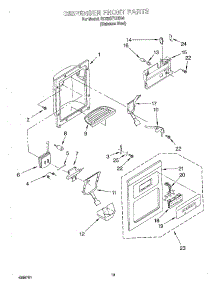 09 - Dispenser Front parts for Whirlpool Refrigerator GD22SFXHS04 from AppliancePartsPros.com